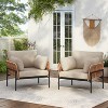 Christopher Knight Home Alma 36" Outdoor Rattan Weave Iron Club Chair with Plush Cushions (Set of 2) - 2 of 4