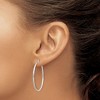 Black Bow Jewelry 1.5mm, Sterling Silver Classic Textured Round Hoop Earrings, 35mm - 3 of 4