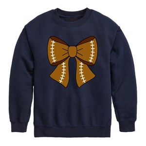 Boys' - Instant Message - Football Bow Graphic Long Sleeve Fleece Sweatshirt - 1 of 4
