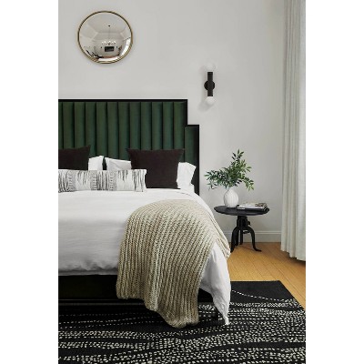 Navy Blue Abstract Hand-Tufted Wool Rug 2' x 3'