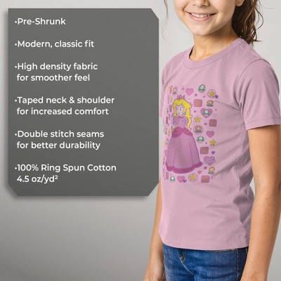 Nintendo Girl's Nintendo Princess Peach Girls Rule T-Shirt - Light Pink - Small — фото 6