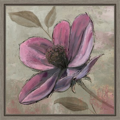 Amanti Art Plum Floral III by Emily Adams Canvas Wall Art Print Framed 16-in. x 16-in.