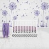 Bacati - Ikat Dots Leopard  Purple Grey Muslin Girls 10 pc Crib Set with wall hangings & Mobile - 2 of 4