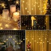 FAAYFIAN 13 ft 96-LED Snowflake Curtain Lights, Warm White Window String Lights with 8 Modes - 3 of 4