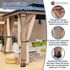 Mondawe 10x12Ft. Outdoor Solid Wood Frame Patio Gazebo Galvanized Steel Hardtop w/Curtain & Netting - 4 of 4