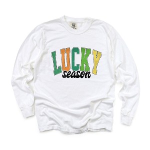 Simply Sage Market Women's Lucky Season Long Sleeve Garment Dyed Tee - 1 of 4