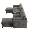 Polibi 6-Piece Modular Sectional Sofa with Dual Storage Ottomans - 4 of 4