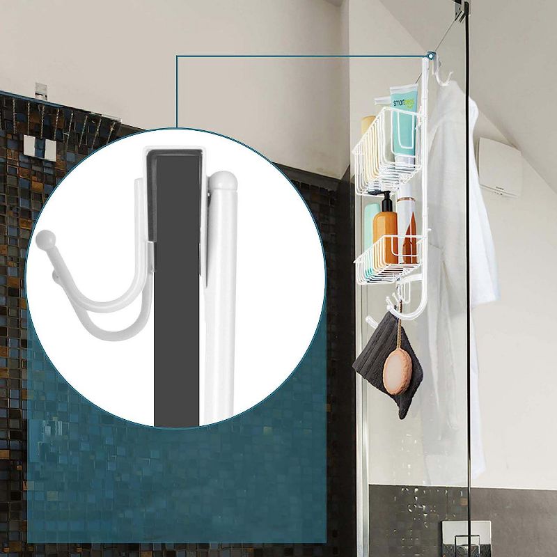 Smartpeas Hanging Shower Caddy 2x Hanging Shower Organizer Levels , White, 3 of 4
