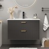 Bathroom Vanity with 2 Storage Darwers, Floating Wall Mounted Vanity with Sink, Faucet, Drain - 3 of 4