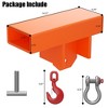 Forklift Lifting Hook Attachment,2200 Lbs Capacity Forklift Lifting Hoist, Fork Lifting Hook Device with Swivel Hook and Large T-Screw, Orange - 3 of 4