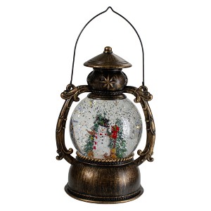 Northlight LED Lighted Snowman and Christmas Trees Snow Globe Lantern - 8" - 1 of 4