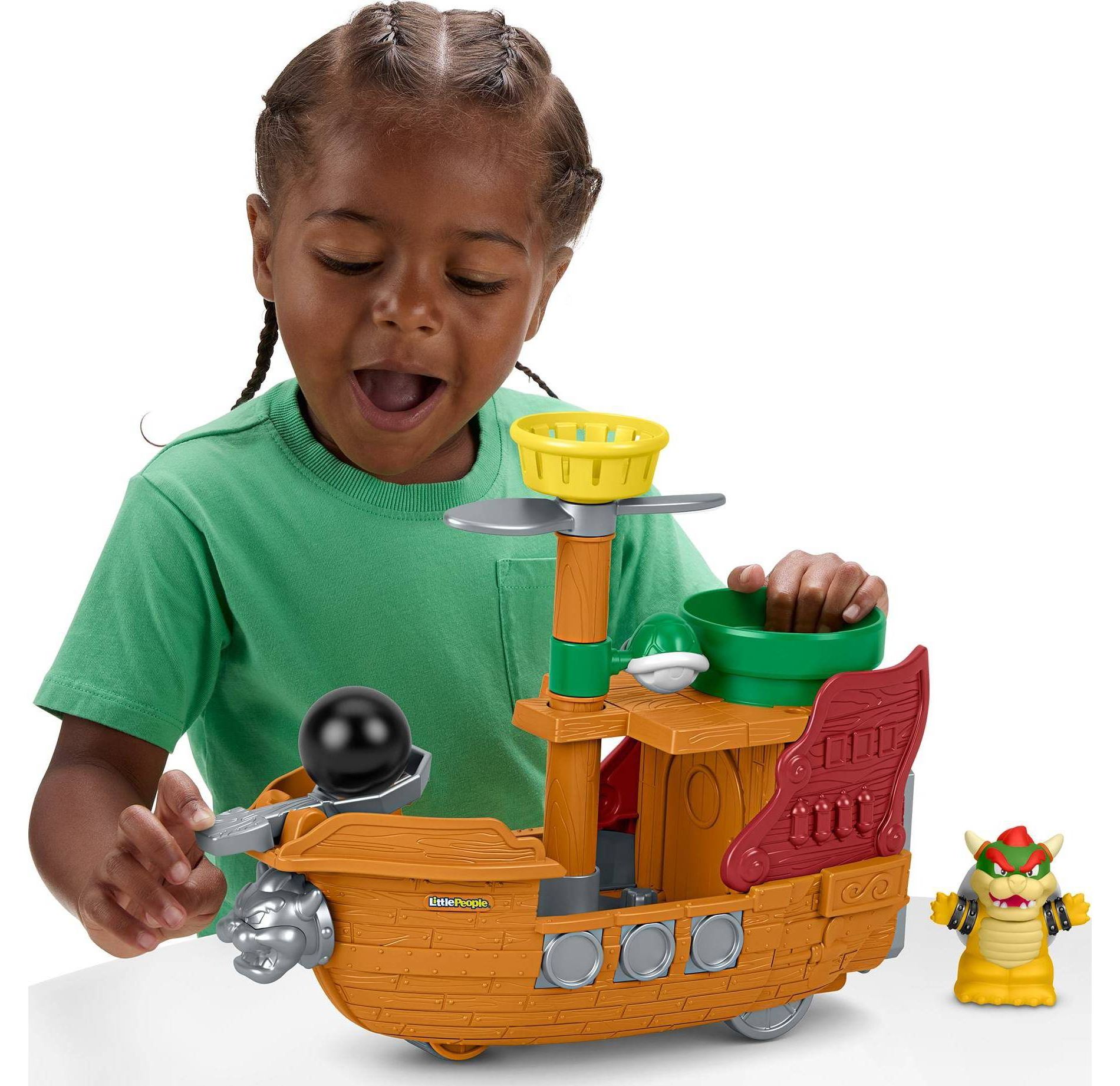 Fisher-Price Little People My Mario Bowser’s Airship & Figure Set Toddler Toy