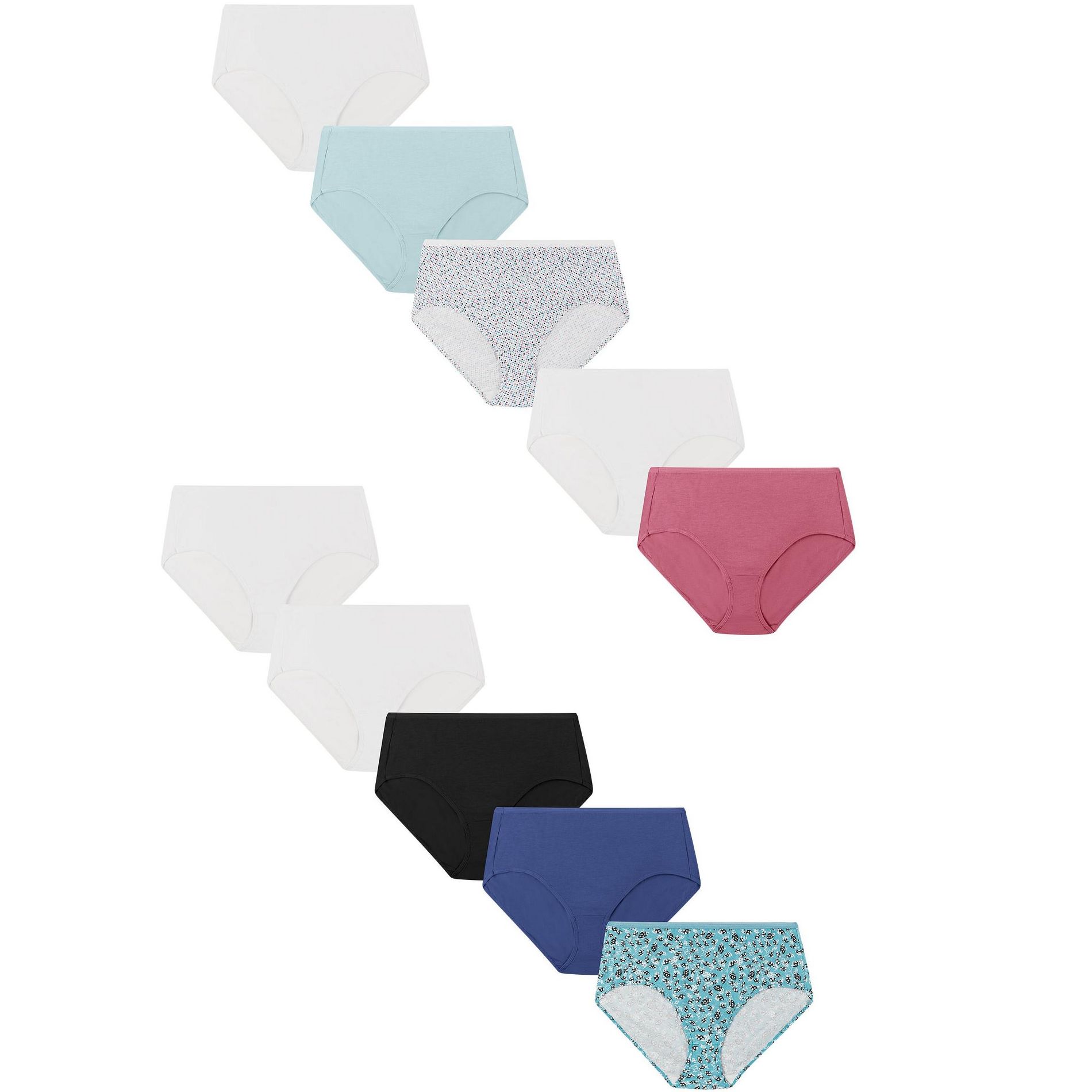 Hanes Just My Size Women's Cotton Brief Underwear, Assorted, 10-Pack (Plus ) 11