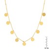 Steeltime 18" 18k gold plated stainless steel circle charms necklace - 3 of 4