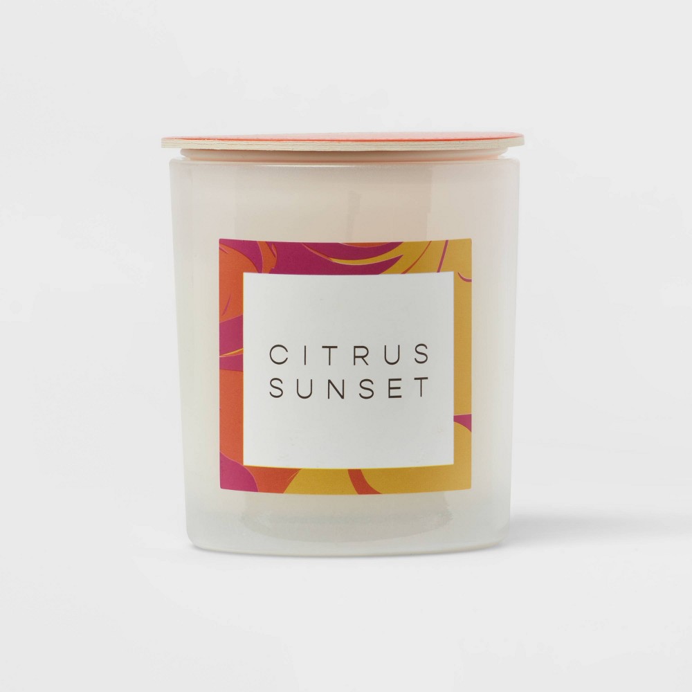 Milky Glass Jar Candle Citrus Sunset - Opalhouse