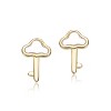 Guili 14K Gold Plated with White Mother Of Pearl Cloud Design Stud Earrings For Kids - 2 of 2