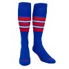 PEAR SOX Striped OTC Baseball, Softball, Football Socks (E) Royal Blue, Scarlet Red, White - 2 of 4