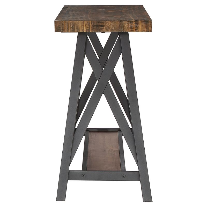 Lanshire Rustic Industrial Metal & Wood Entry Console Table - Inspire Q, 4 of 11