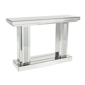 Glam Wood Console Table Silver - Olivia & May: Mirrored, Fixed Shelf, Indoor Use - 1 of 4