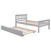 YOOCOZZ Twin Size Platform Bed with Trundle, Headboard and Footboard - 3 of 4