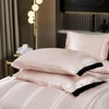 Satin Comforter Set with Sheet Set-Like Bed in a Bag, Ruffle Pinch Pleat Bedding, Soft Luxury Hotel Satin Quilt Set with Cushion Cover - 4 of 4