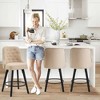 Ridstar Set of 2 Modern Counter Bar Stools For Living Room, Bedroom & Bar-Beige - 2 of 4