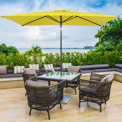 Sonkuki 10x6.5 FT Outdoor Patio Umbrella Market Table Umbrella With a Crank for Garden, Deck and Pool