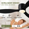 Ludomide Flush Mount Ceiling Fans with Lights, 52 Inch Low Profile Ceiling Fan with Remote Control for Bedroom - 4 of 4