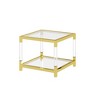 MAYEERTY Modern Minimalist End Table with Acrylic Leg, Gold - 3 of 4
