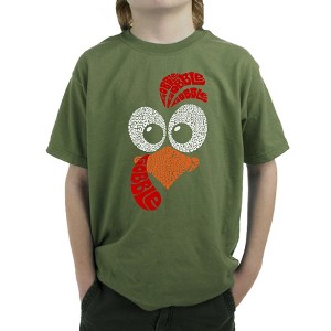 LA Pop Art Turkey Face - Boy's Word Art T-Shirt - 1 of 4