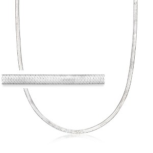 Ross-Simons Italian Sterling Silver 3mm Herringbone Necklace Size 18 - 1 of 3