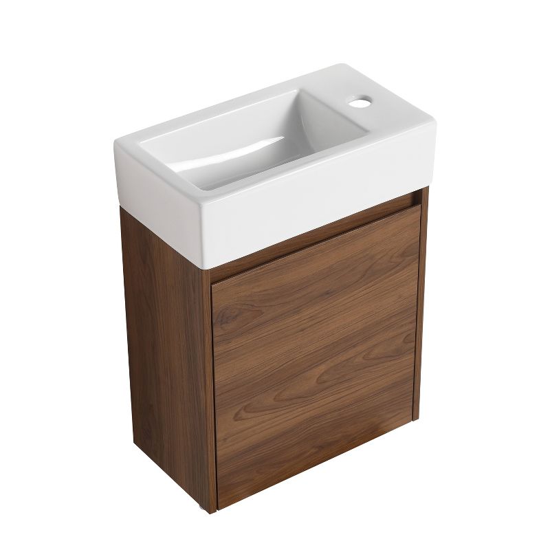 Floating Small Bathroom Vanity With Sink And Soft Close Door - ModernLuxe, 4 of 11