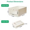 4Pcs Foldable Linen Clothing Storage Bin with Visible Clear Window Convenient Handle Multipurpose Collapsible Storage Basket Closet Fabric Container - 2 of 4