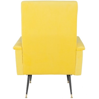 Aida Yellow Velvet Mid-Century Modern Accent Chair
