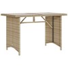 vidaXL Patio Table with Glass Top Brown 43.3"x26.8"x27.6" Poly Rattan - 2 of 4