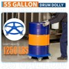 55 Gallon Drum Dolly 1000 lbs - Barrel Cart With Swivel Casters & Cross Braces, Non Tipping Drum Transport for Warehouse/Factories - 3 of 4