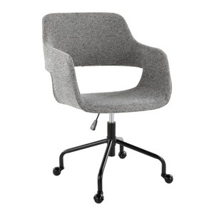 Sapphtopaz Modern Office Chair with Open Back Upholstered Height Adjustable Swivel Task Chair with Matel Base Vanity Chair for Home Office - 1 of 4