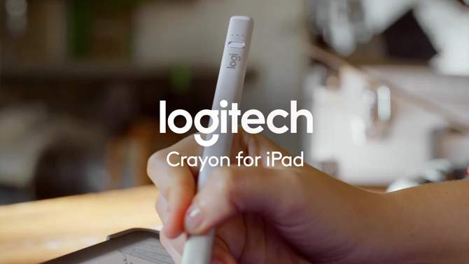 Logitech Crayon for all iPad 2018 Model &#38; Later - Silver, 2 of 11, play video