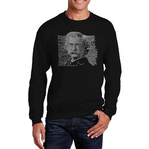 LA Pop Art Men's Word Art Crewneck Sweatshirt - Mark Twain - 1 of 4