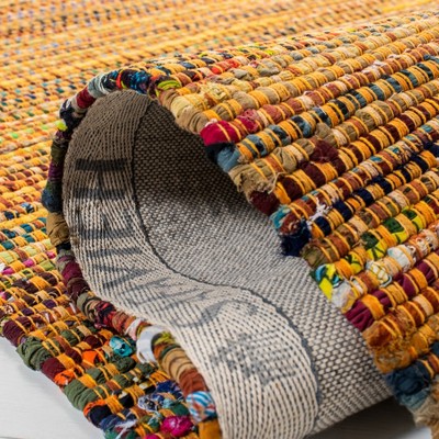 Hand-Tufted Yellow Cotton Rectangular Kids Area Rug 4' x 6'