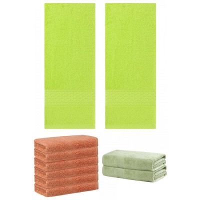 REGALWOVEN Absorbent Solid Bath Hand Face Cloths Cotton Towels 3 Piece Sets