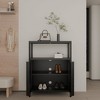 ORRD Black Large-Capacity Bamboo Storage Cabinet - Shelves (Bathroom/Living Room) - 2 of 4