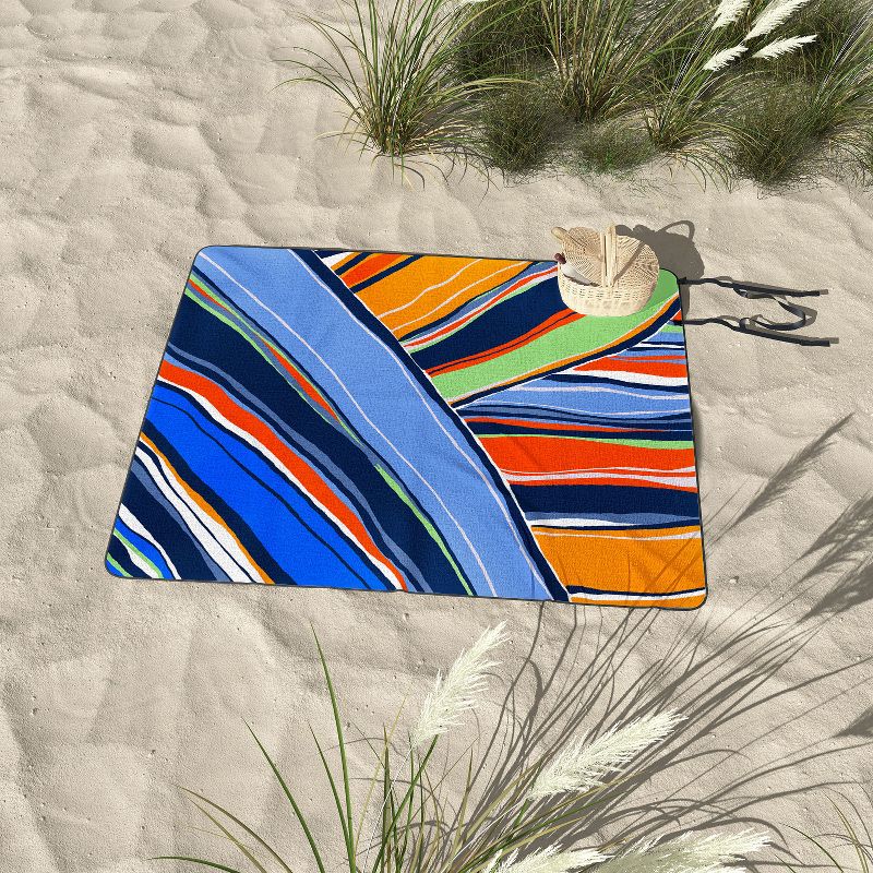 DorisciciArt autumn stripes Picnic Blanket - Deny Designs, 3 of 4