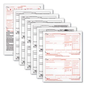 TOPS W-2 Tax Forms for Inkjet/Laser Printers, Fiscal Year: 2023, Six-Part Carbonless, 8.5 x 5.5, 2 Forms/Sheet, 50 Forms Total - 1 of 4