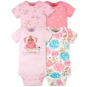 Onesies® Brand Baby Girls Short Sleeve Bodysuits, 4-Pack - 1 of 4
