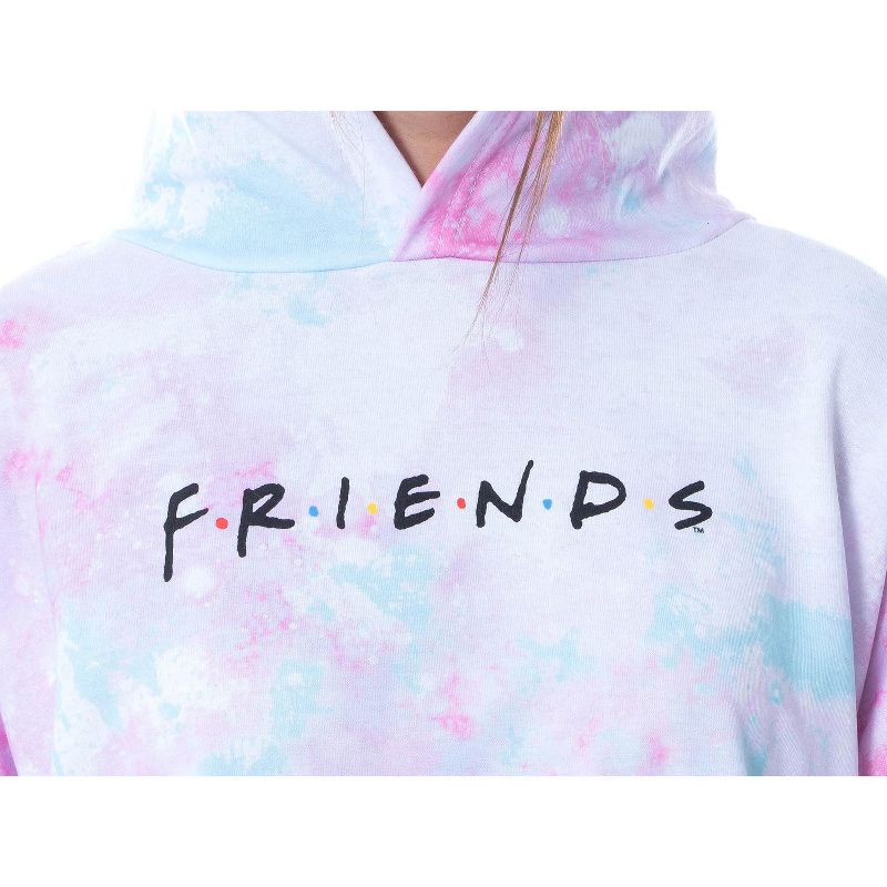 Friends TV Show Logo Tie Dye Womens' Pajama Loungewear Hooded Jogger Set Mulitcolor, 3 of 5