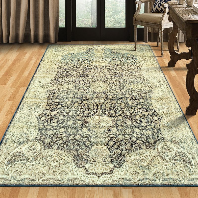 Modern Traditional Transitional Contemporary Ornamental Paisley Floral Medallion Botanical Border Indoor Area Rug by Blue Nile Mills, 2 of 5