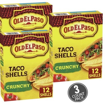 Old El Paso Gluten Free Crunchy Taco Shells (12pk/4.6oz, pack of 3) - Crispy, gluten-free corn taco shells for your favorite taco fillings.
