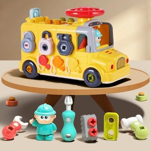 iPlay, iLearn Toddler Busy Bus Toy, Kids Take Apart School Bus W/Tools - 1 of 3