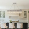 Siljoy Modern Crystal Chandelier for Dining Room, K9 Crystal Pendant Ceiling Light Fixture for Kitchen Island - 3 of 4